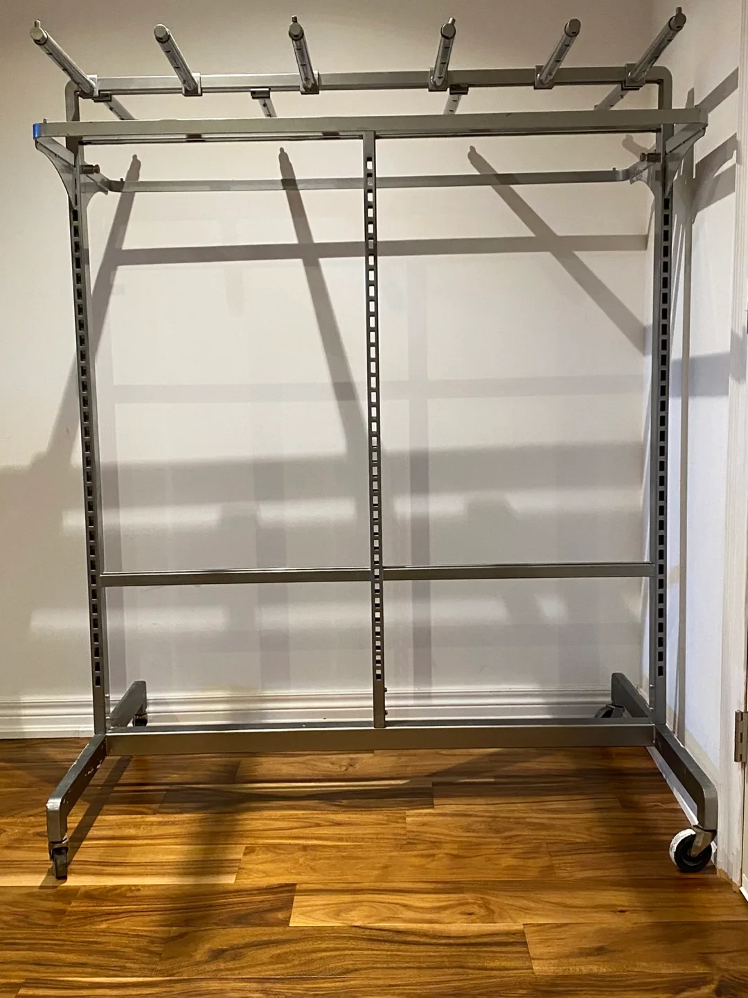 Heavy-duty garment rack on wheels image indicator(7)