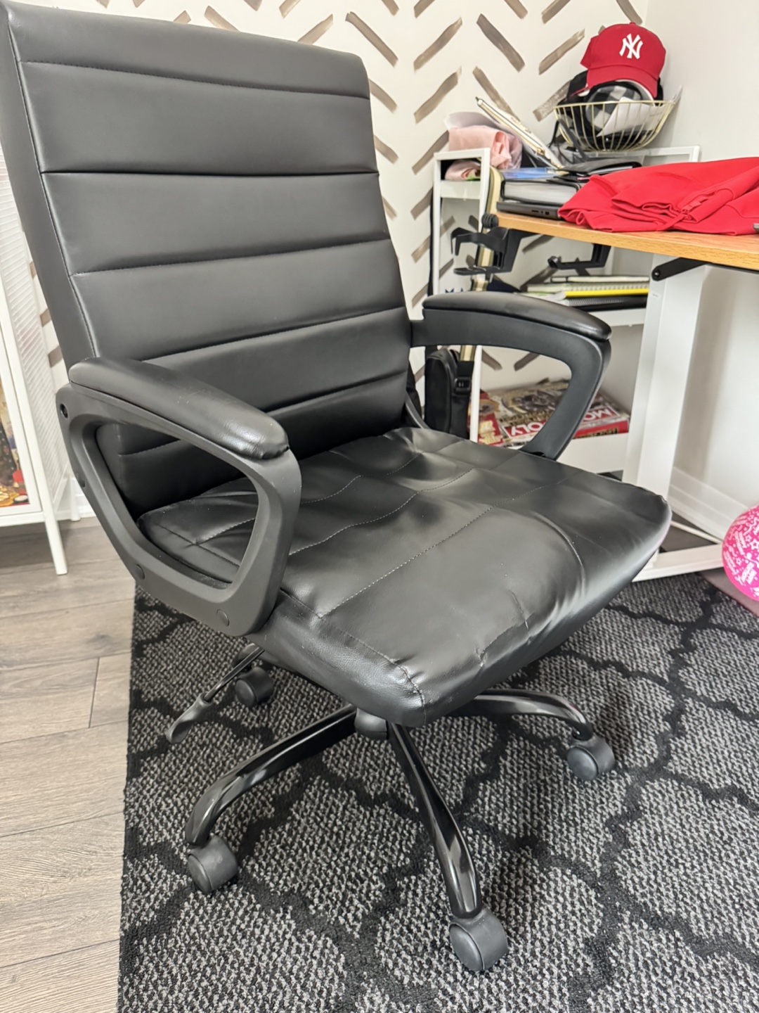 Black Office Chair with Wheels