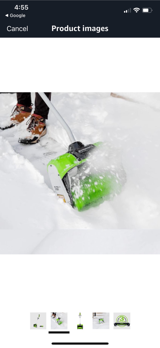 Greenworks 12" 8 Amp Electric Snow Shovel - photo 4
