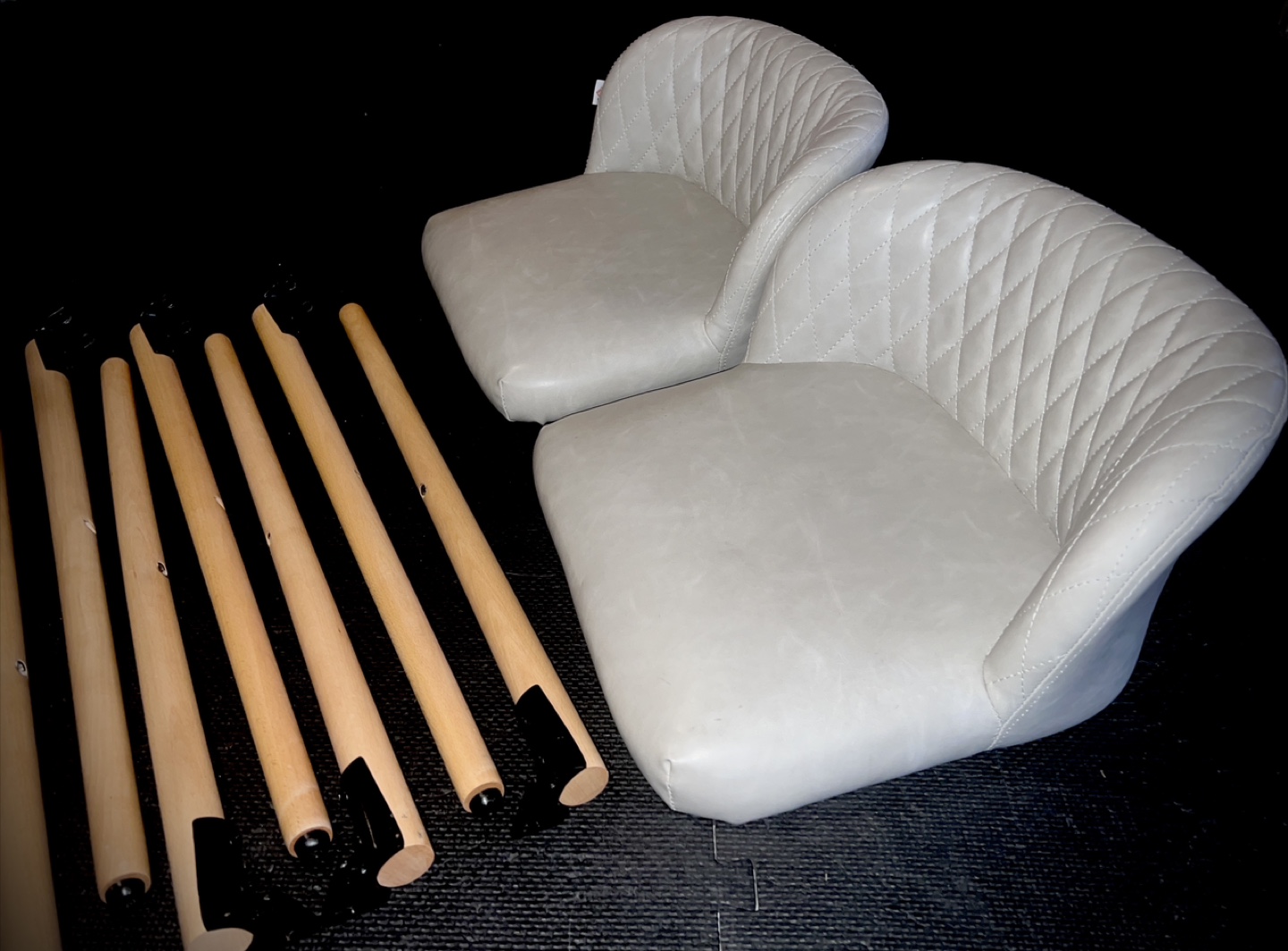 2x leather Bar Stools with Wooden Legs (Purchased for $172.88) - photo 3