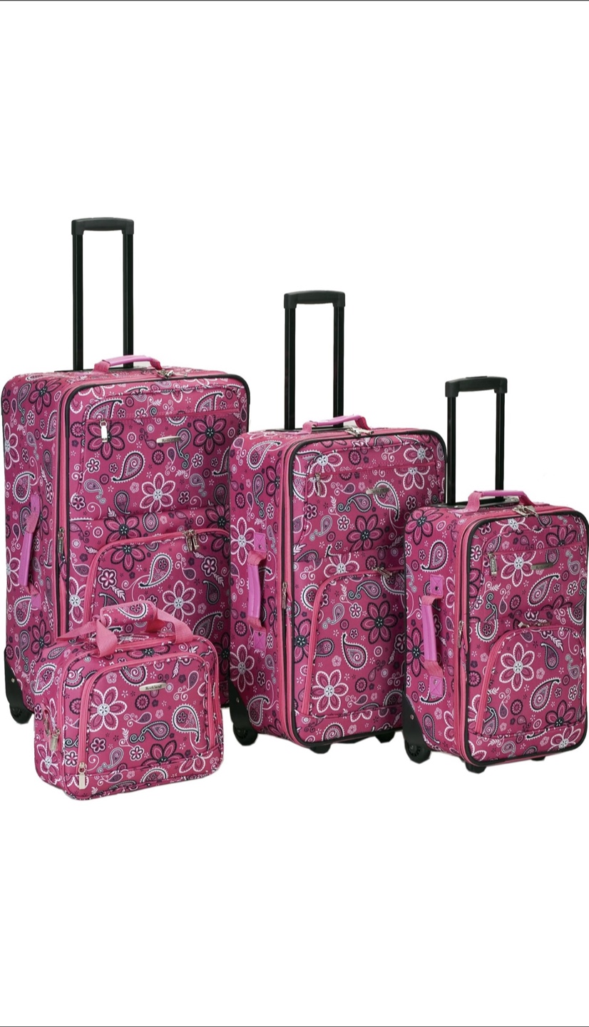 Rockland Luggage Set - 4 Piece Pink Floral - photo 2