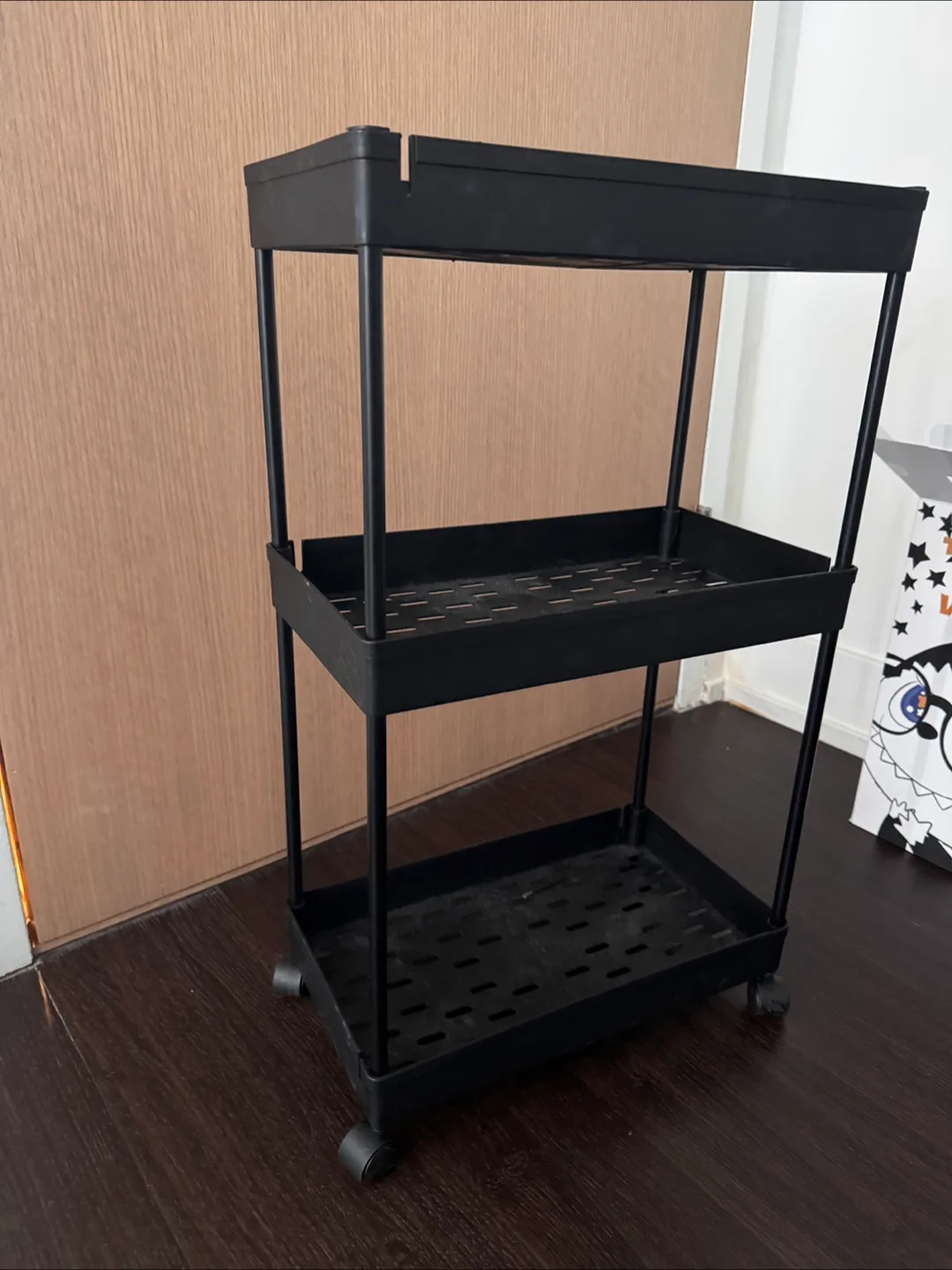 Black 3-Tier Rolling Cart thumbnail