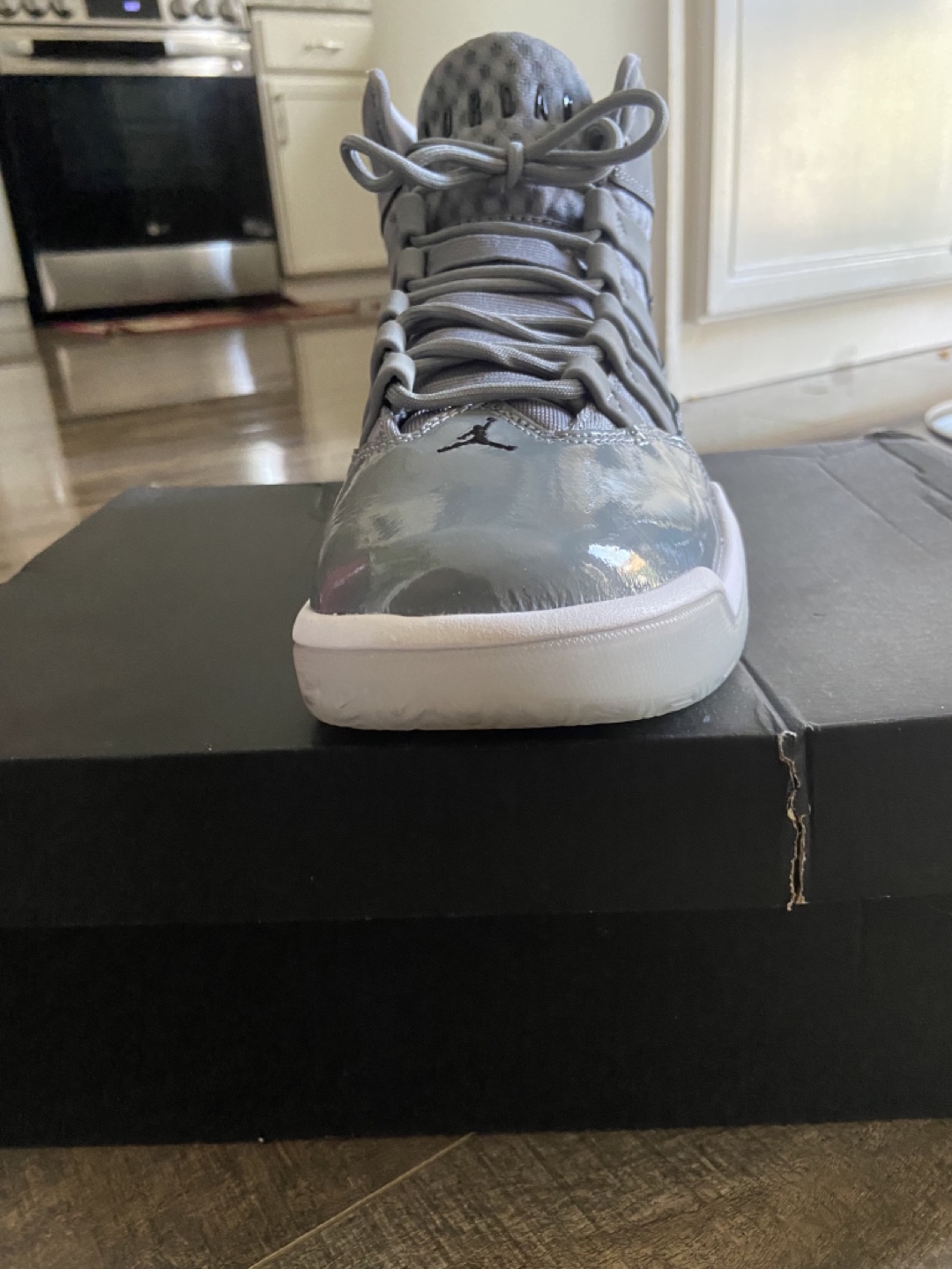 Jordan Flight 9 Mid Grey/White Men's Basketball Shoes Size 9