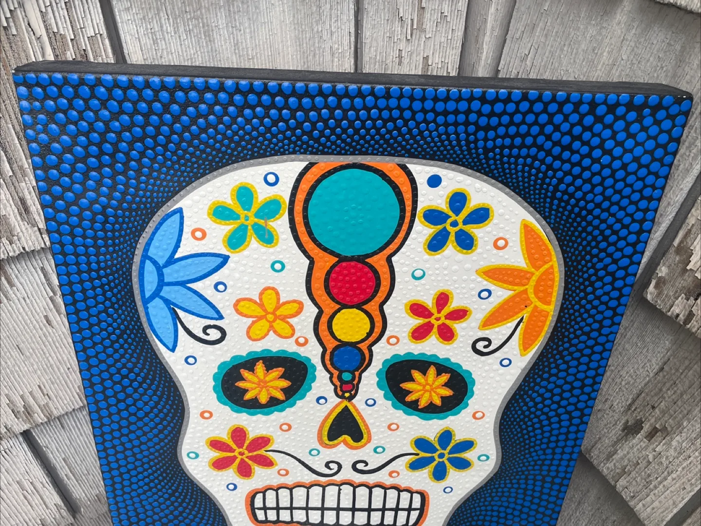 Hand-painted Sugar Skull Dot Art image indicator(2)