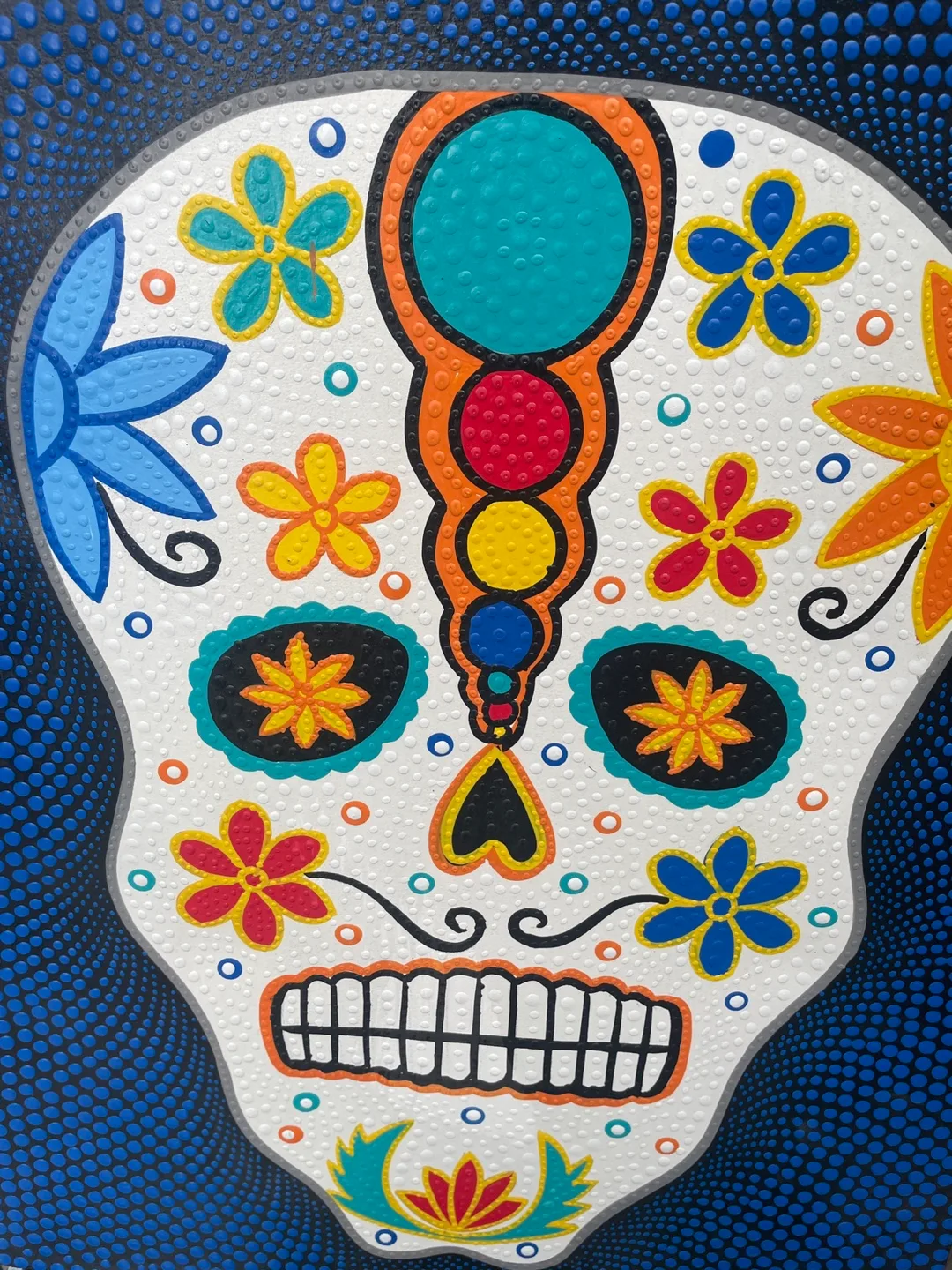 Hand-painted Sugar Skull Dot Art image indicator(3)