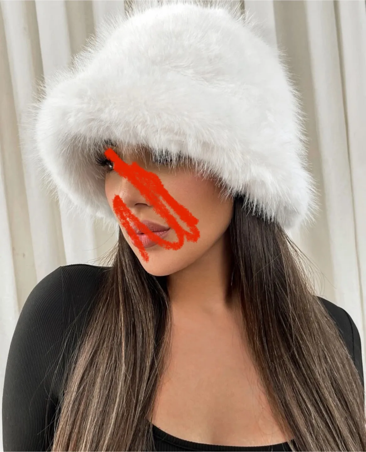 Fluffy White Fur Bucket Hat NEW image indicator(2)