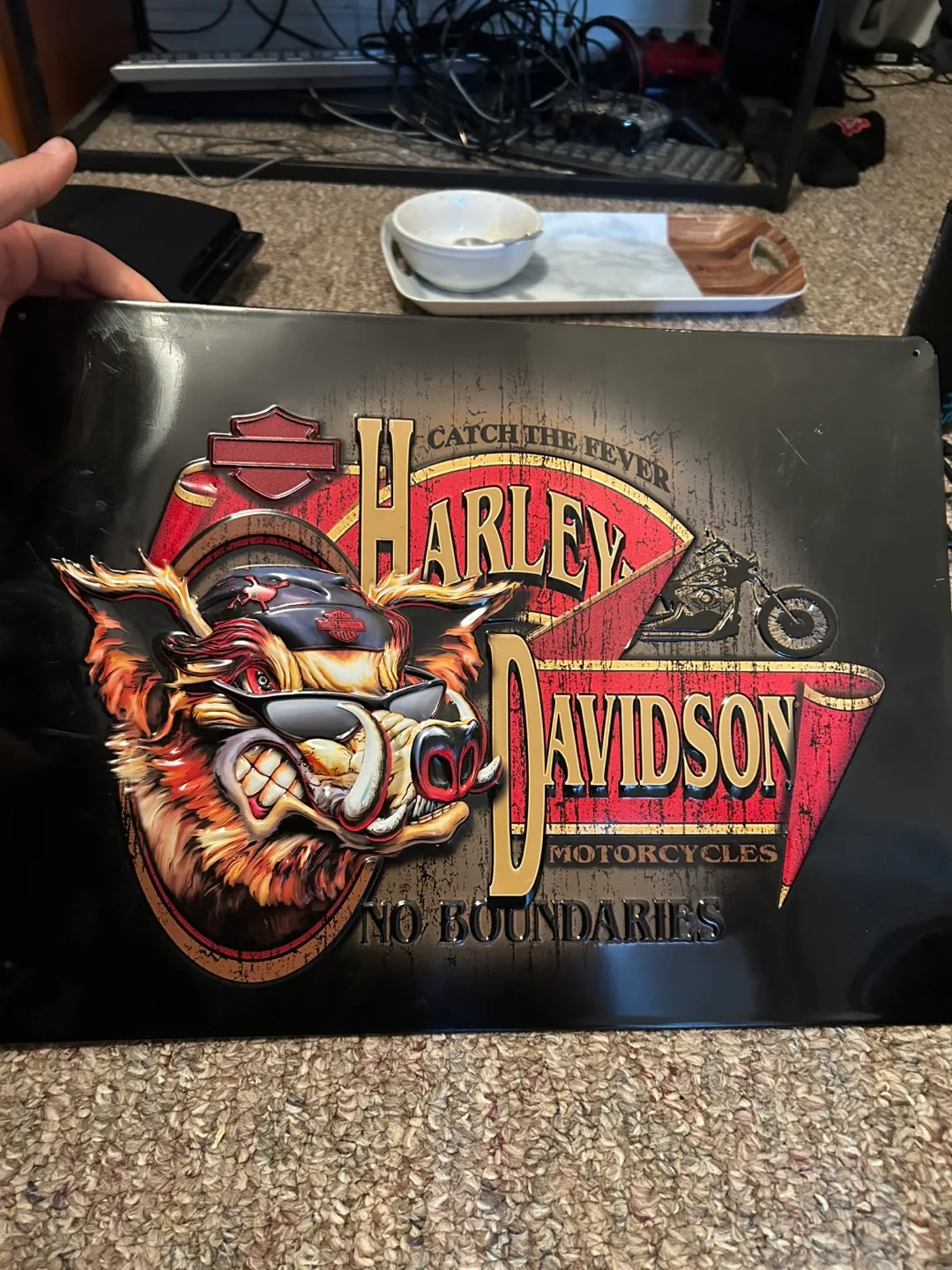 Harley Davidson Metal Sign - Boar Head thumbnail