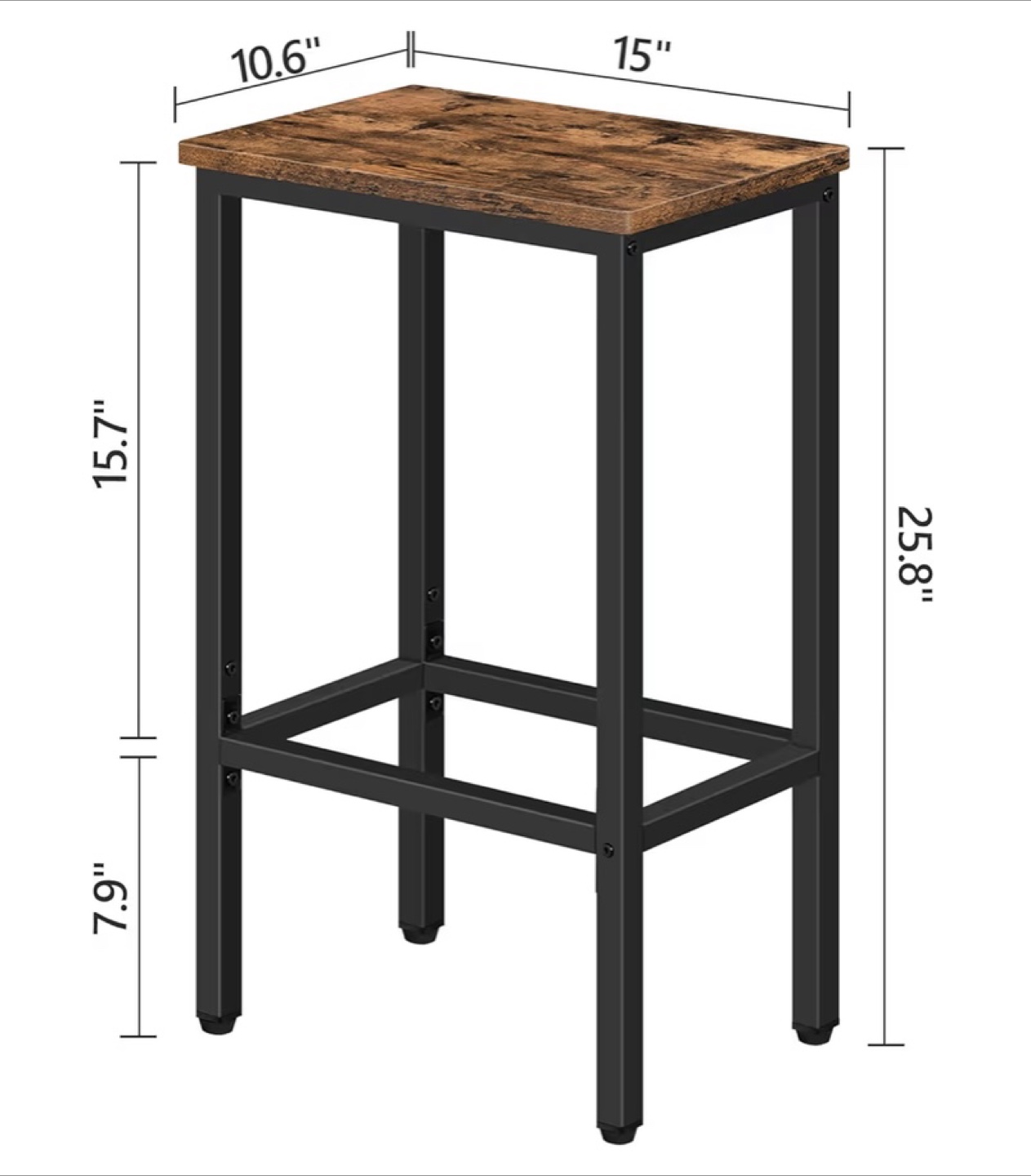 Brand New, Sealed MAHANCRIS Bar Stools, Set of 2, Rustic Brown - photo 2