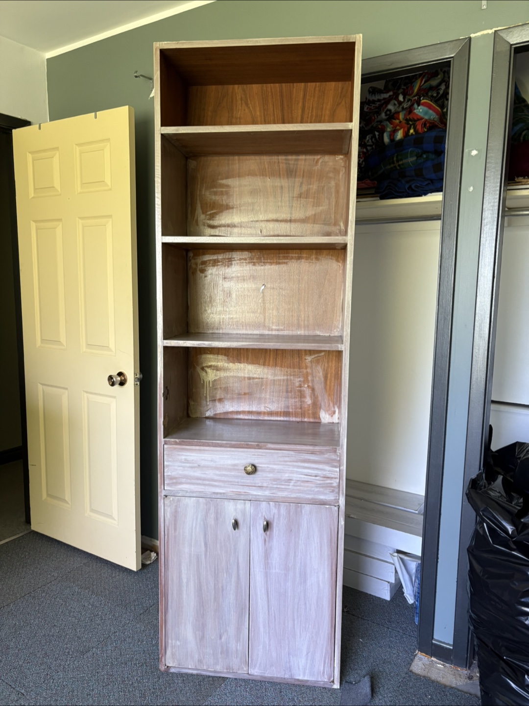 Wooden Cabinet with Shelves and Drawers