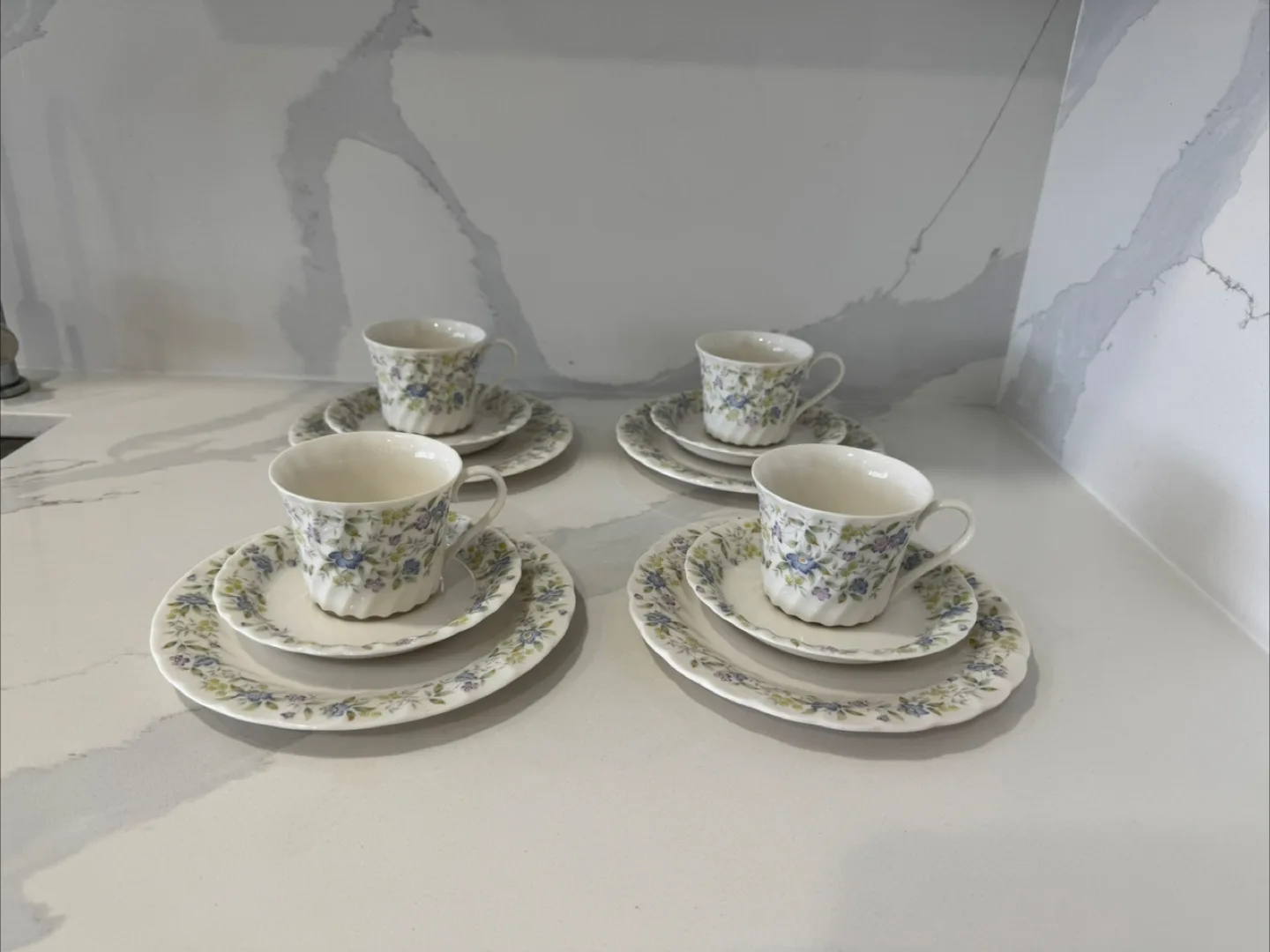 Vintage Teacup and Saucer Set plus Dessert plate image indicator(2)