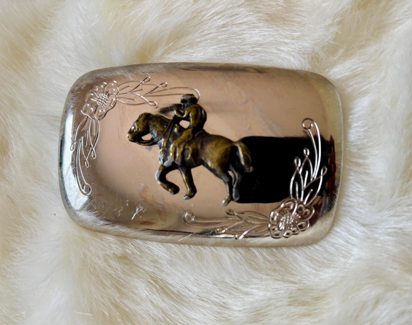 Vintage Steel Belt Buckle - Rodeo / Stampede