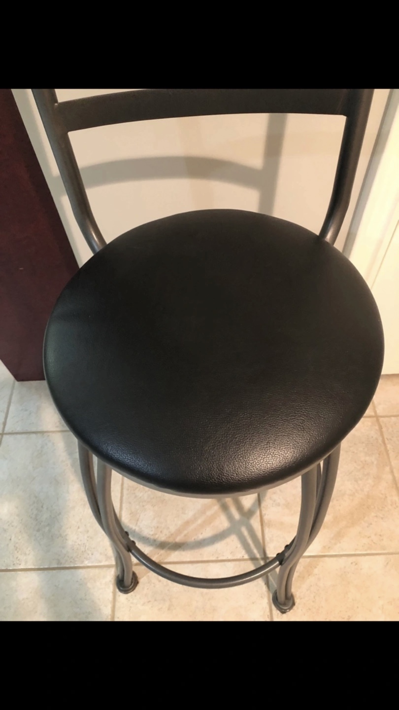 Metal Bar Stools three with Black Vinyl Seat - photo 3