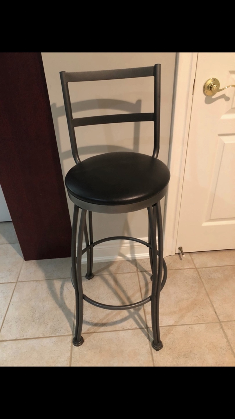 Metal Bar Stools three with Black Vinyl Seat - photo 4
