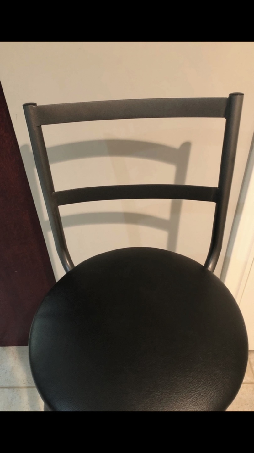 Metal Bar Stools three with Black Vinyl Seat - photo 2