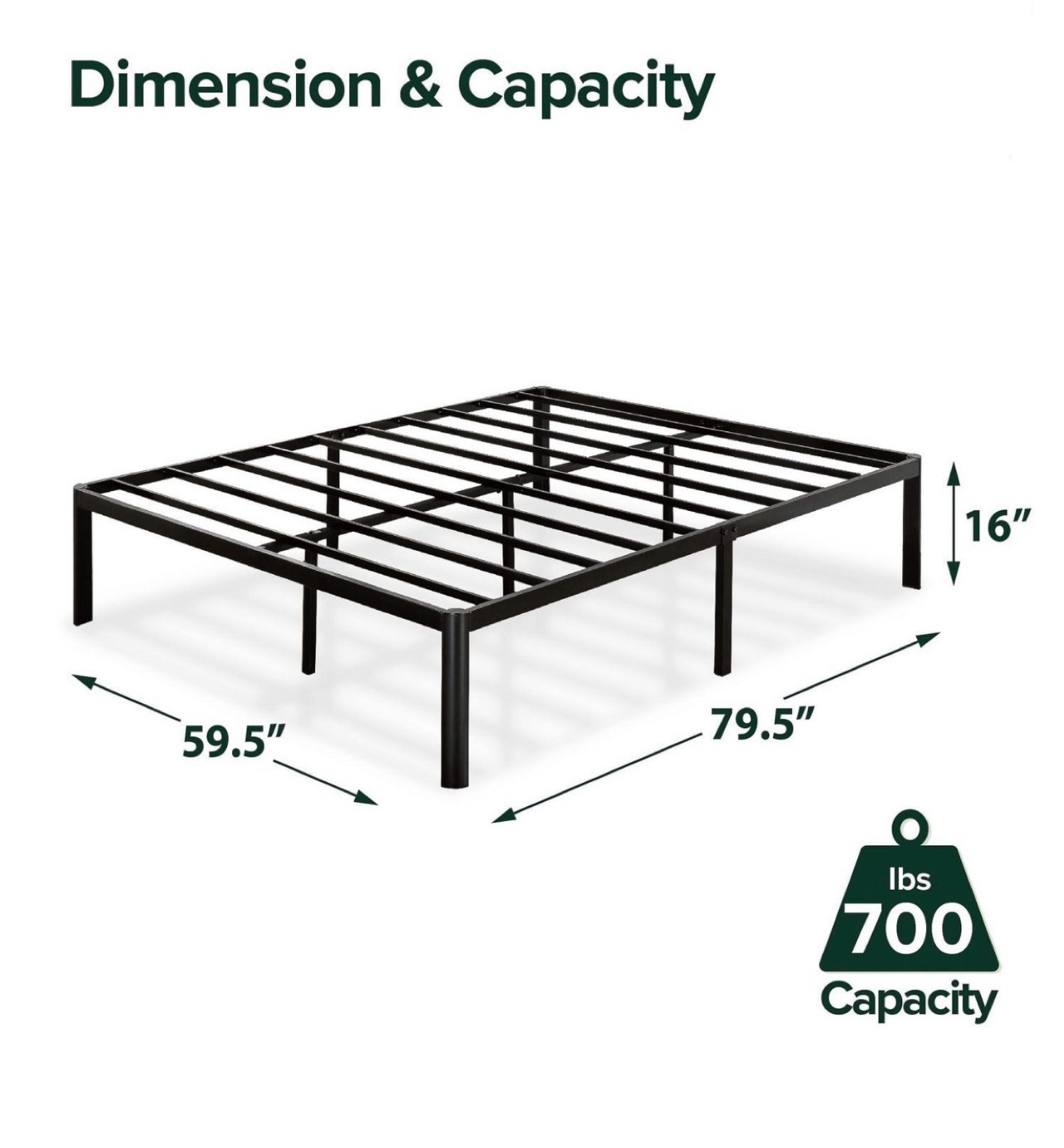 Brand New - ZINUS Metal Platform Bed Frame (Queen Size) - photo 3