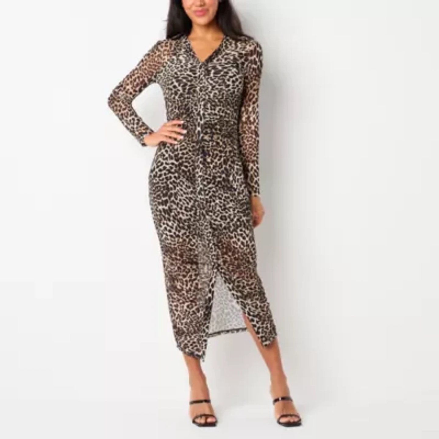 Leopard Print Midi Dress, Size xl - photo 3
