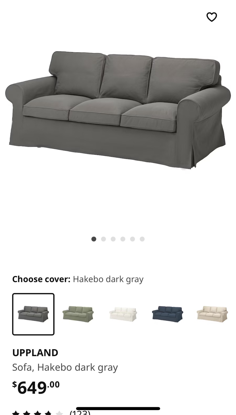 IKEA UPPELAND Sofa - Hakebo Dark Gray - photo 3