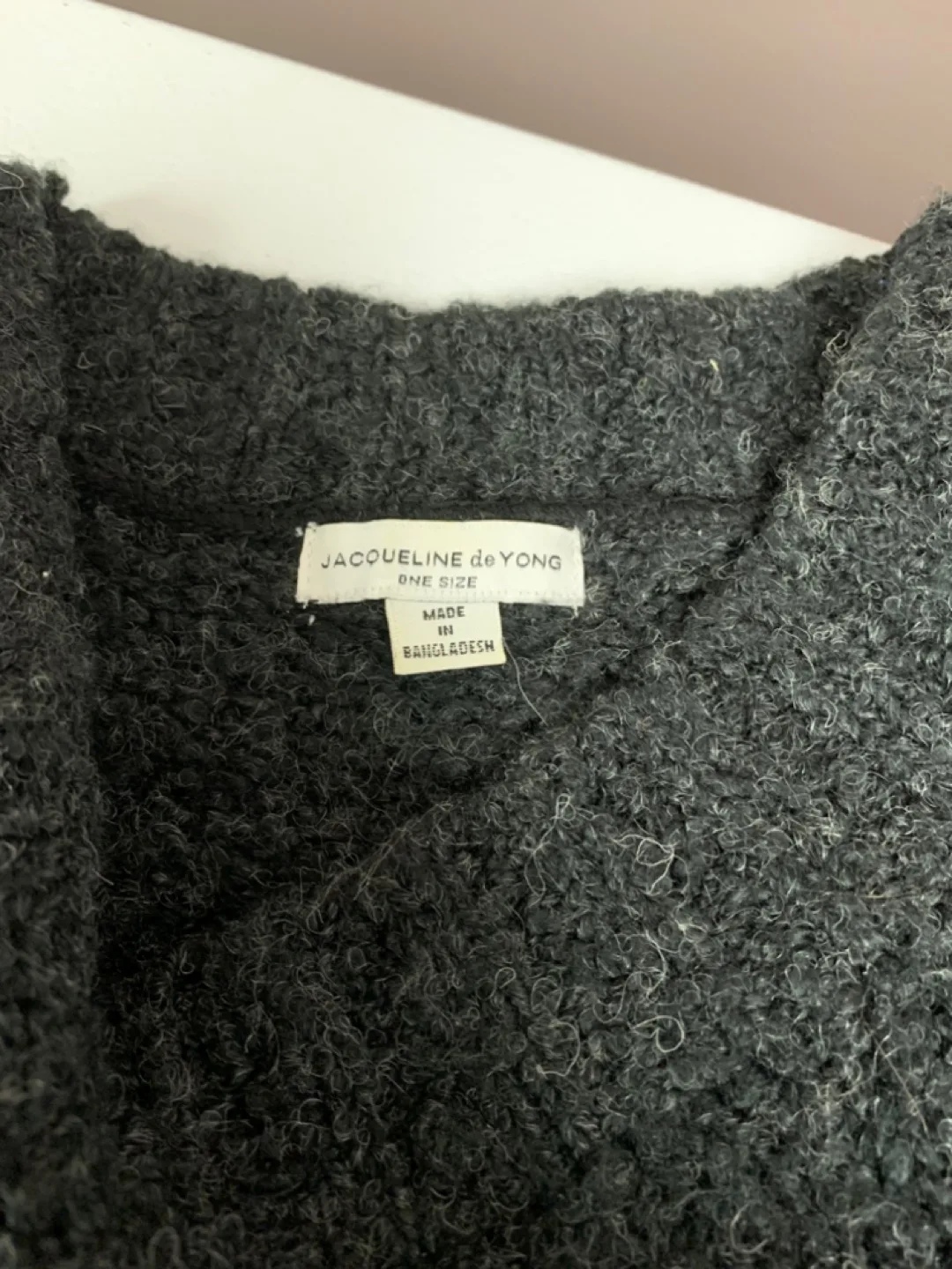 Jacqueline de Yong One Size Charcoal Grey Knit Poncho image indicator(3)