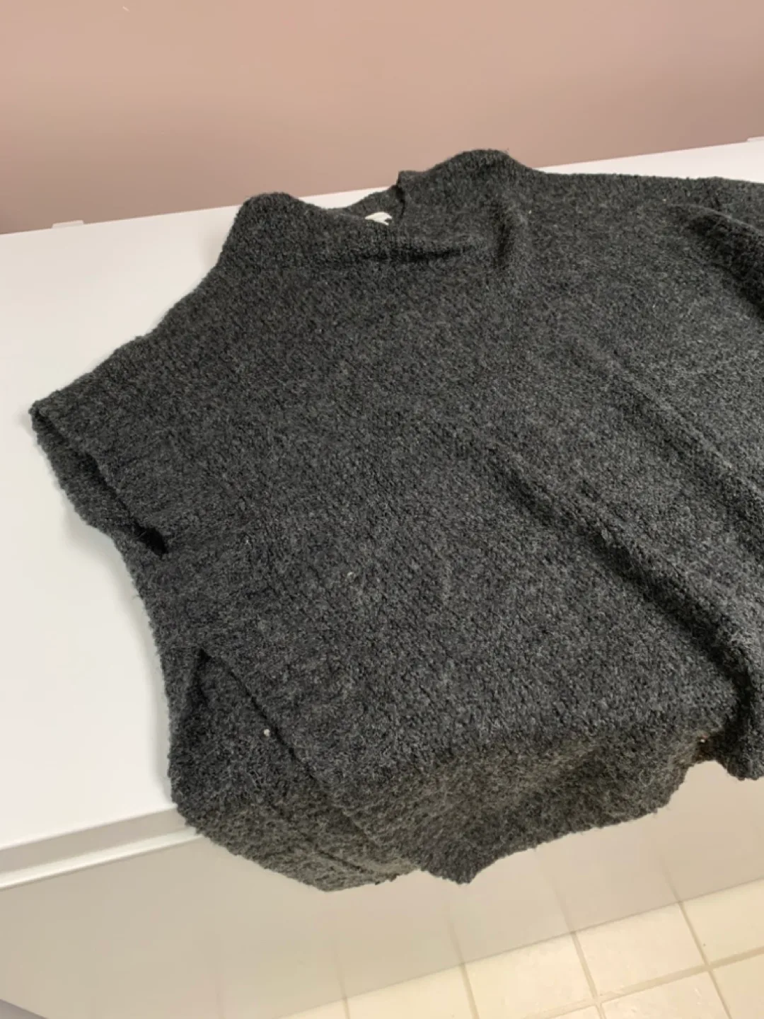 Jacqueline de Yong One Size Charcoal Grey Knit Poncho image indicator(5)