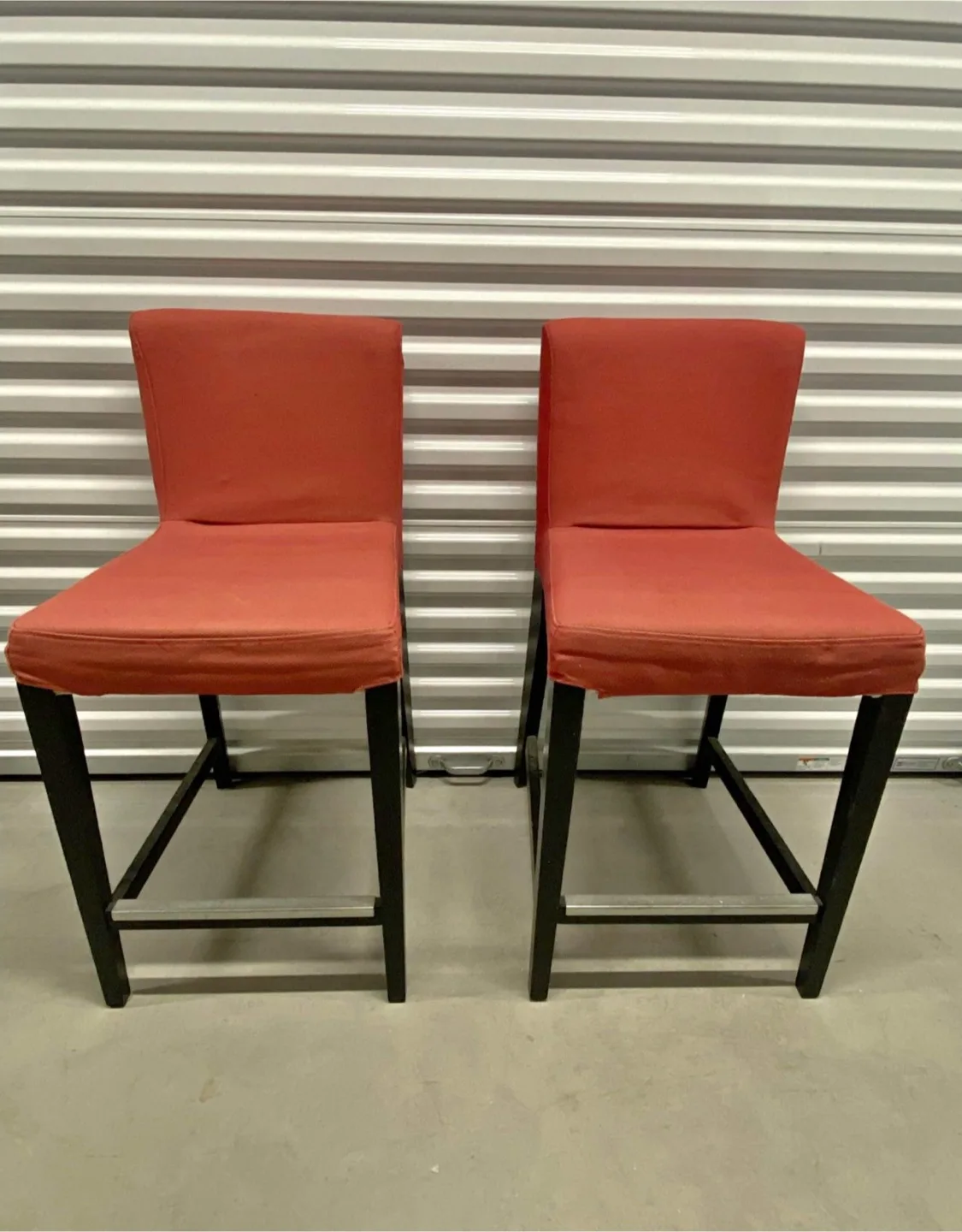 Pair of Red Bar Stools (DELIVERY AVAILABLE) thumbnail