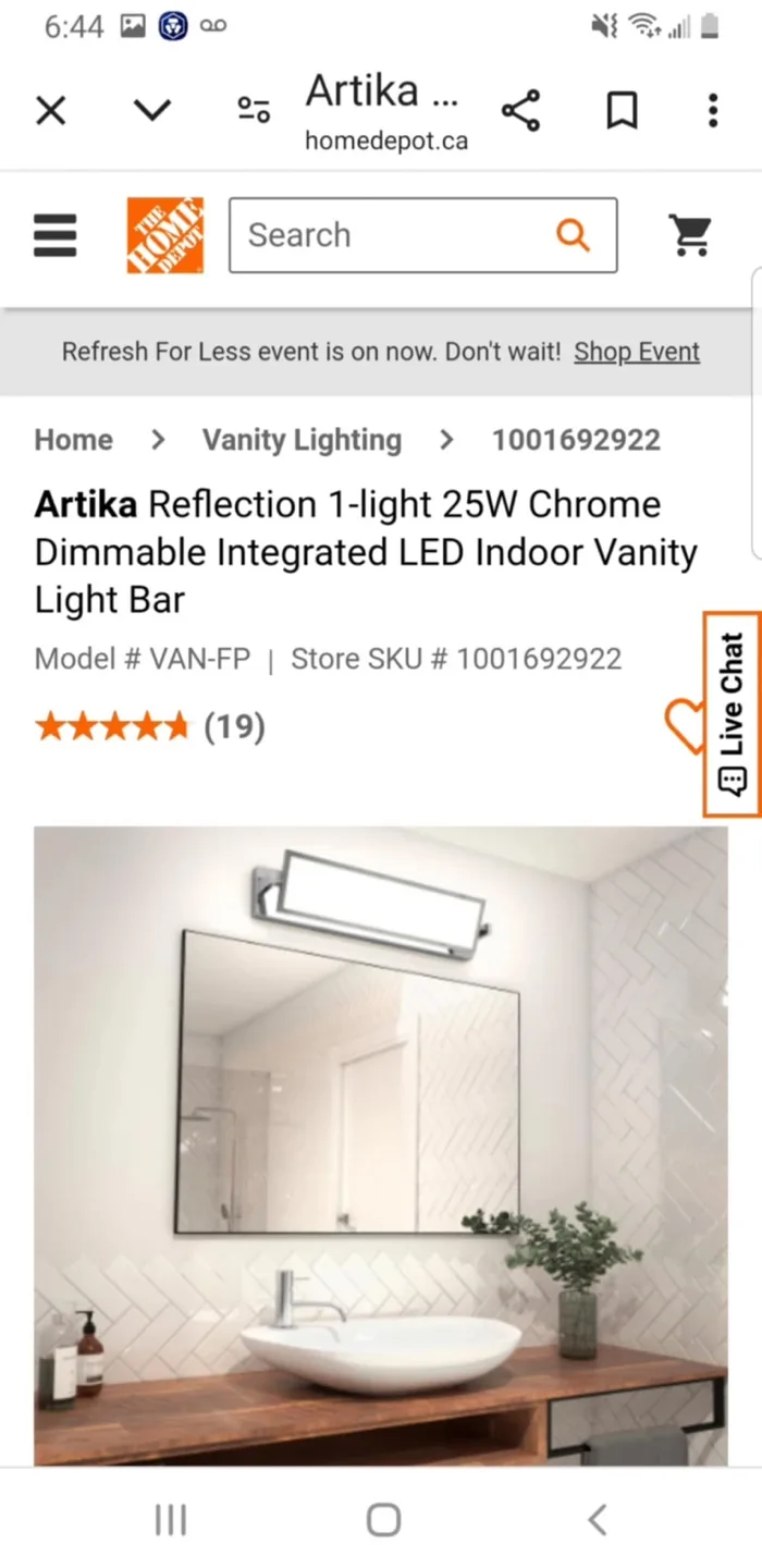 25W Dimmable LED Vanity Light thumbnail