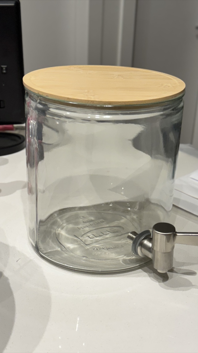 IKEA Beverage dispenser, bamboo/clear glass