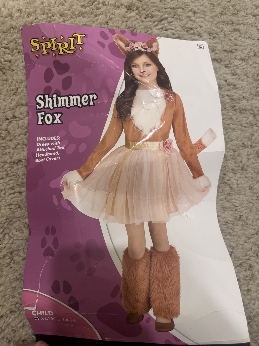 Spirit Halloween Shimmer Fox Costume - Child XLarge 14-16 - photo 2