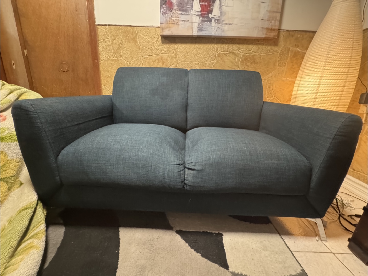 Dark Teal Love Seat