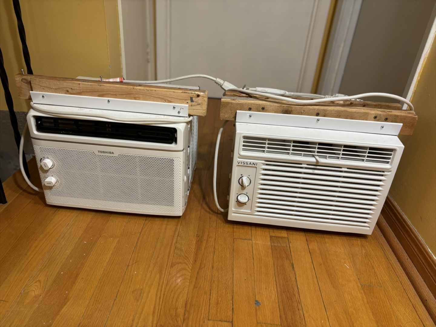 Pair of Used Window Air Conditioners - Toshiba & Vissani