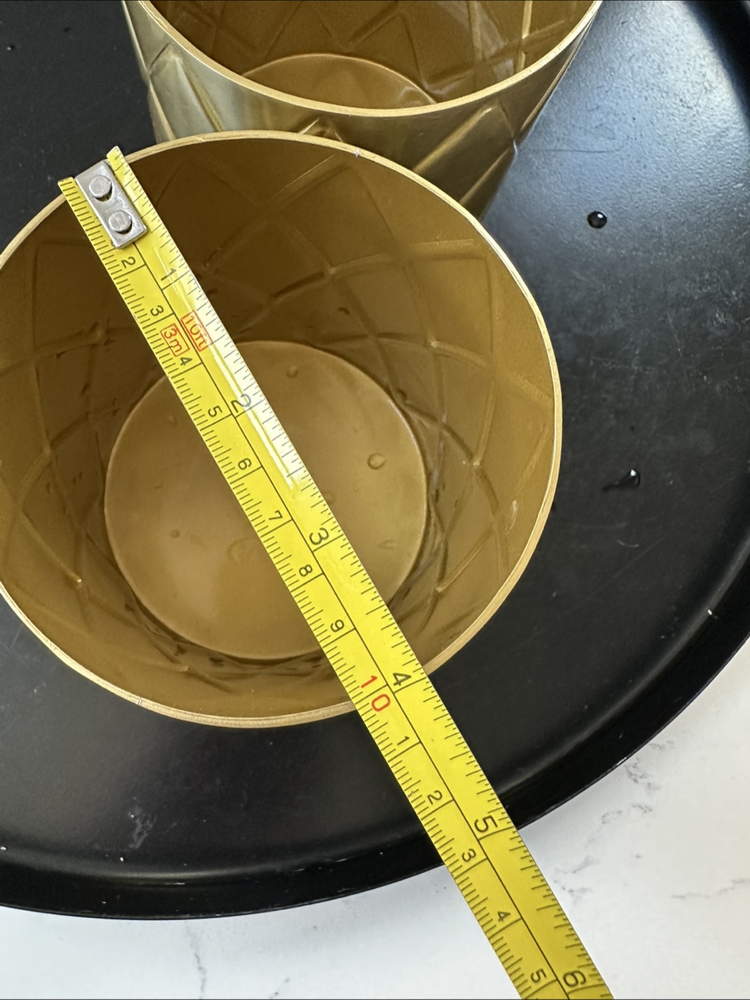 Pair of Gold Metal Planters - photo 5
