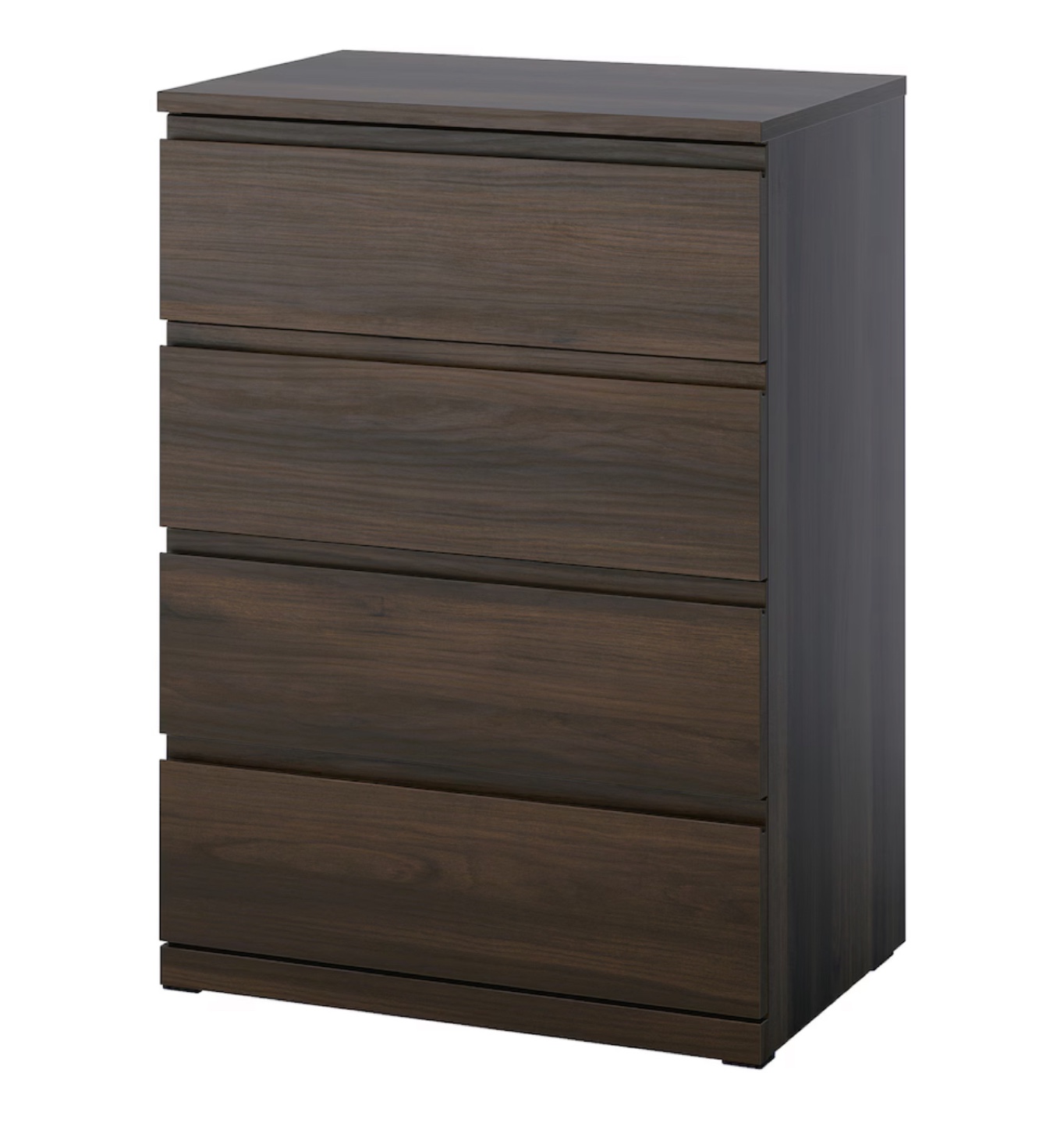 MALM Four-Drawer Dark Wood Chest