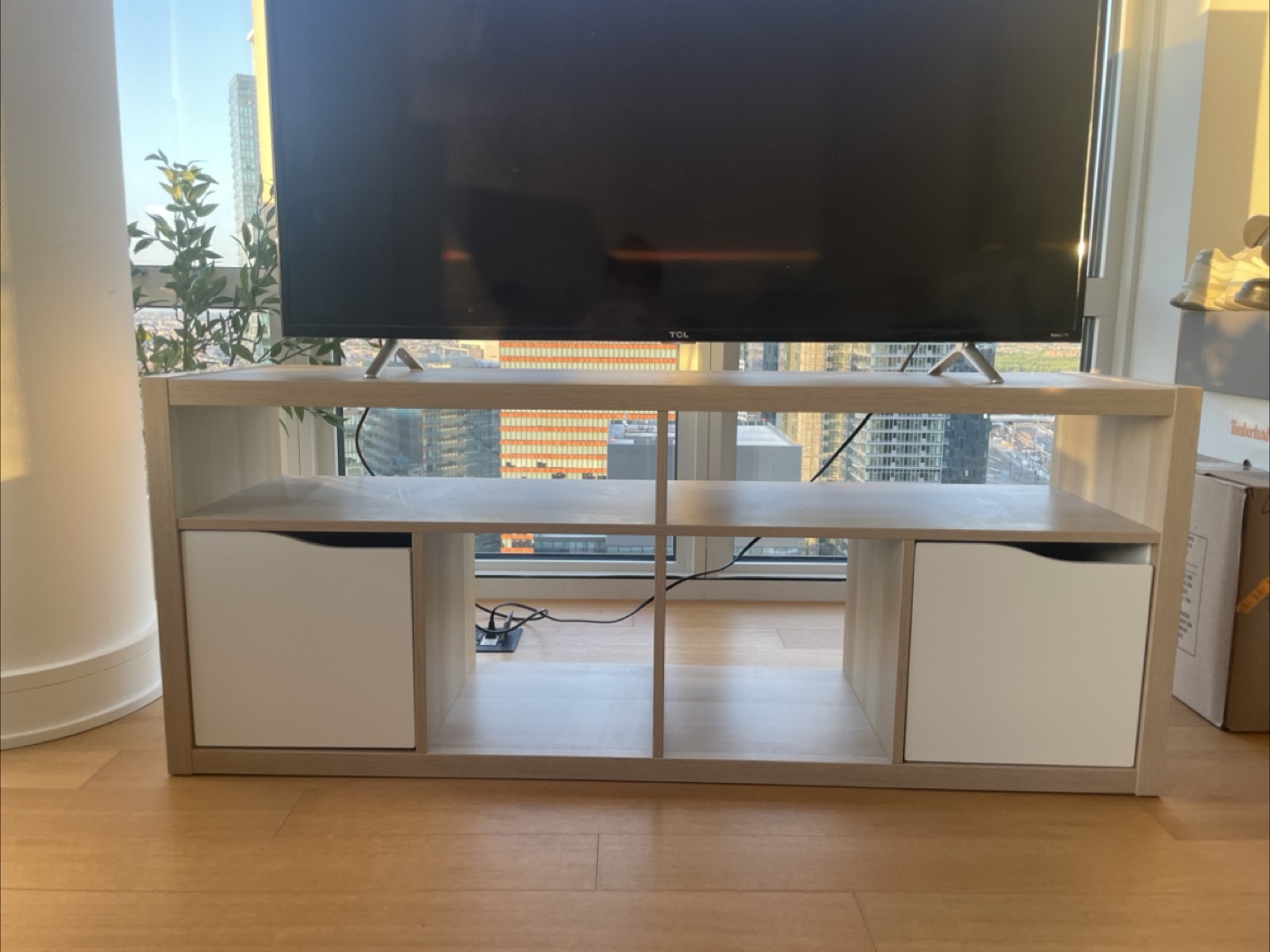 IKEA Kallax TV Unit with 2 Door Inserts