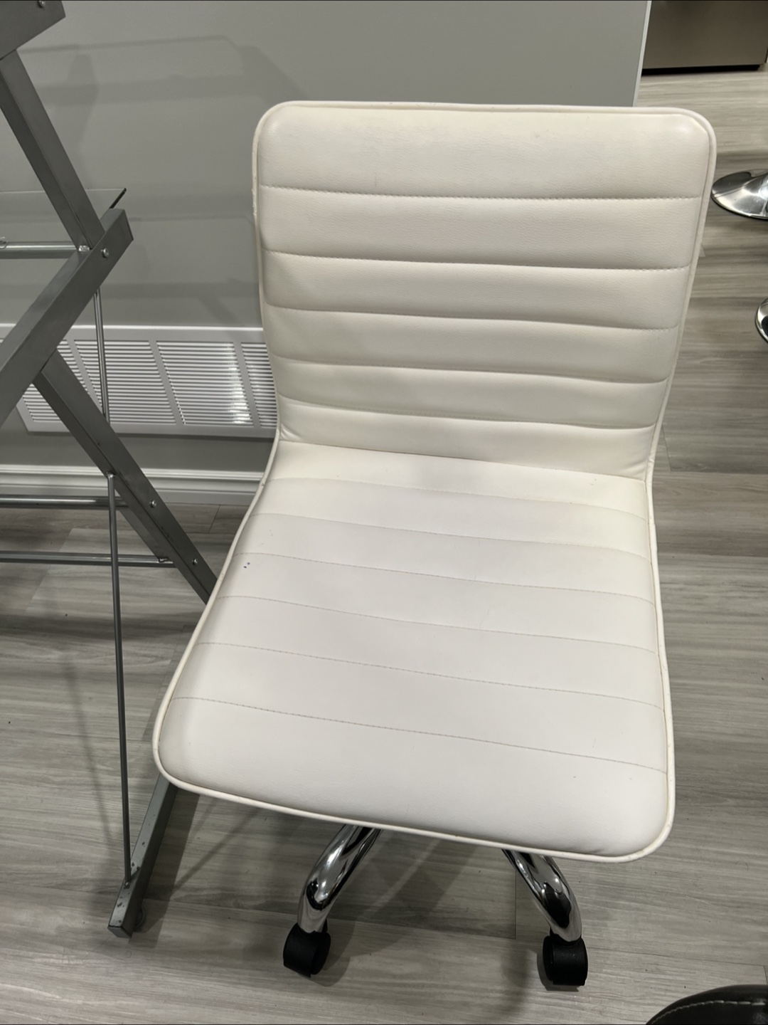Glass Computer Desk with White Office Chair - photo 2