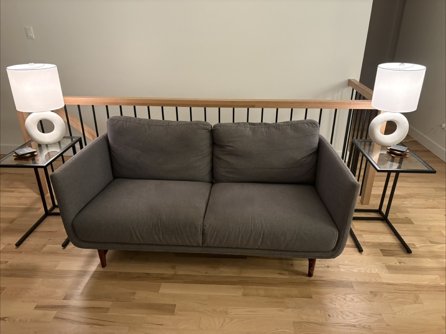 Grey Two-Seater Sofa