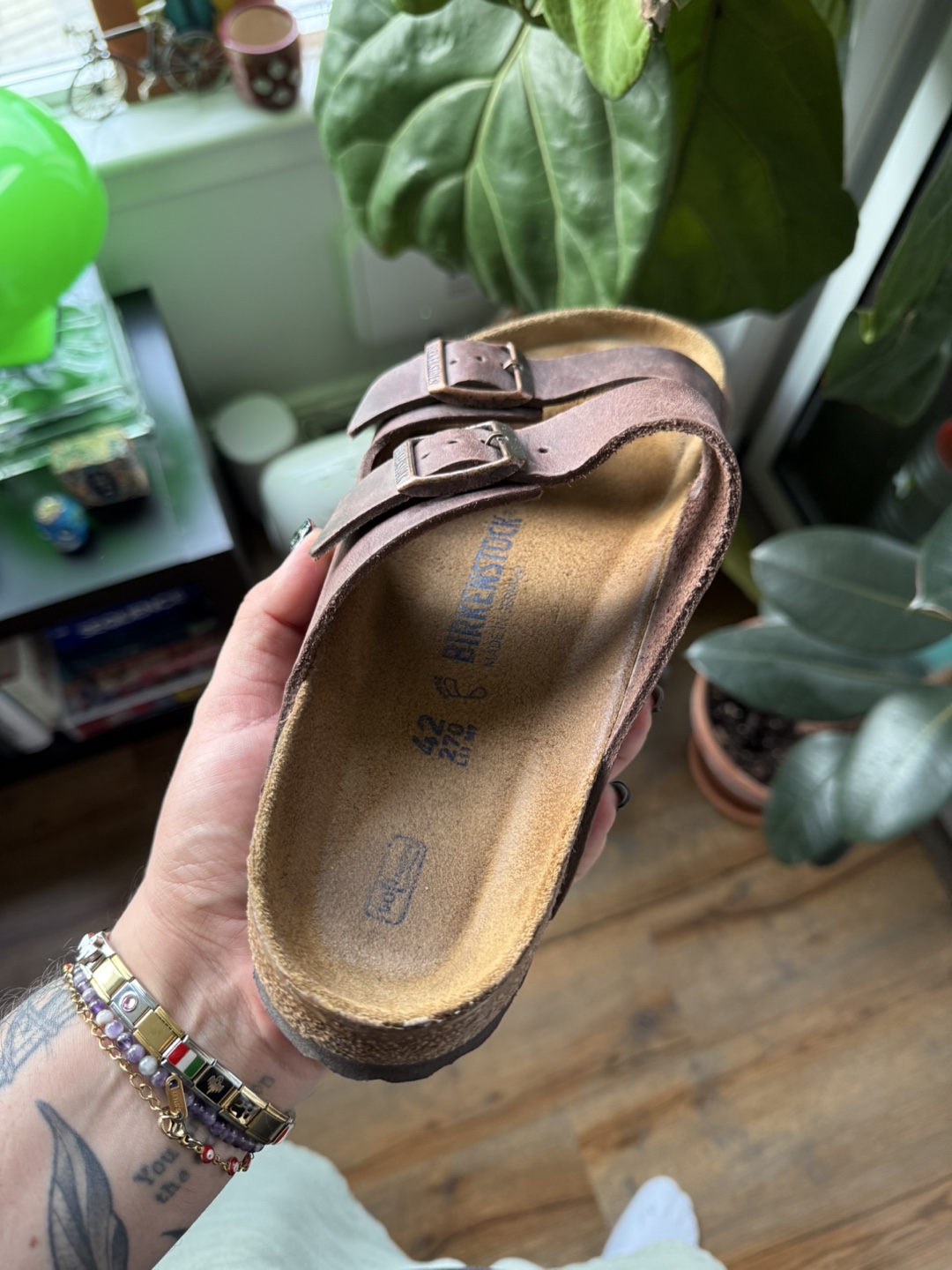 Brown Leather Birkenstock Arizona Sandals - Size 42 - photo 3