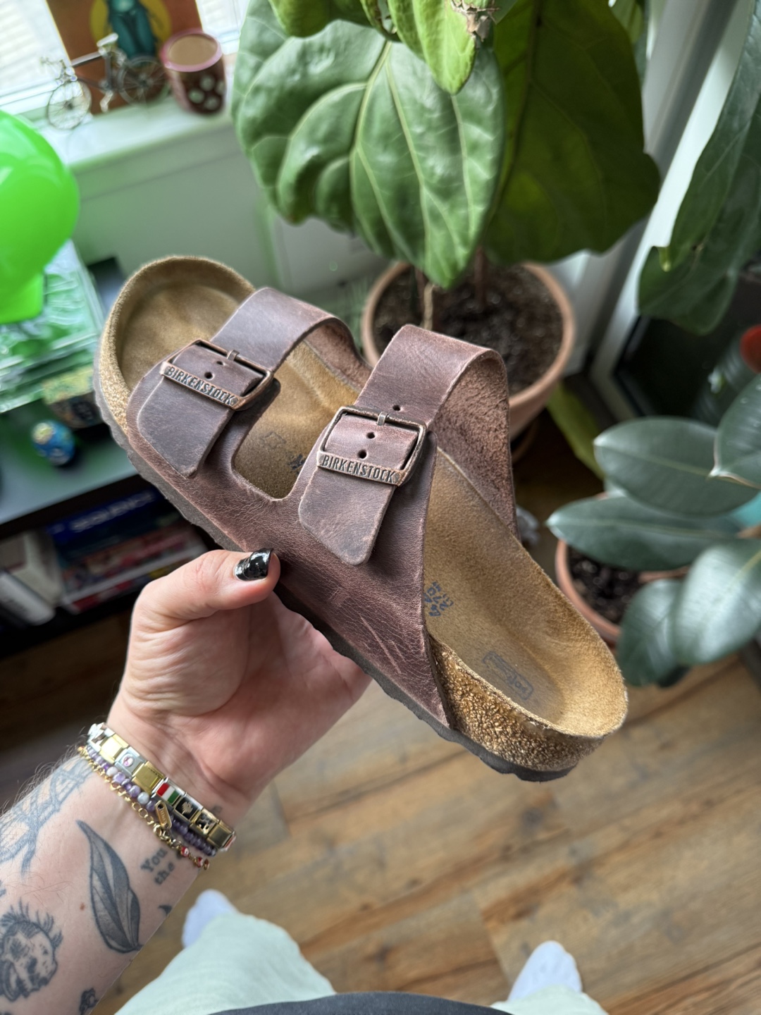 Brown Leather Birkenstock Arizona Sandals - Size 42 - photo 4