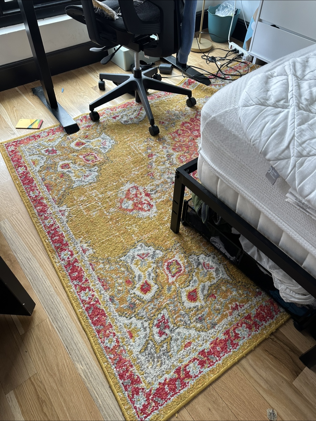 Yellow and Pink Area Rug