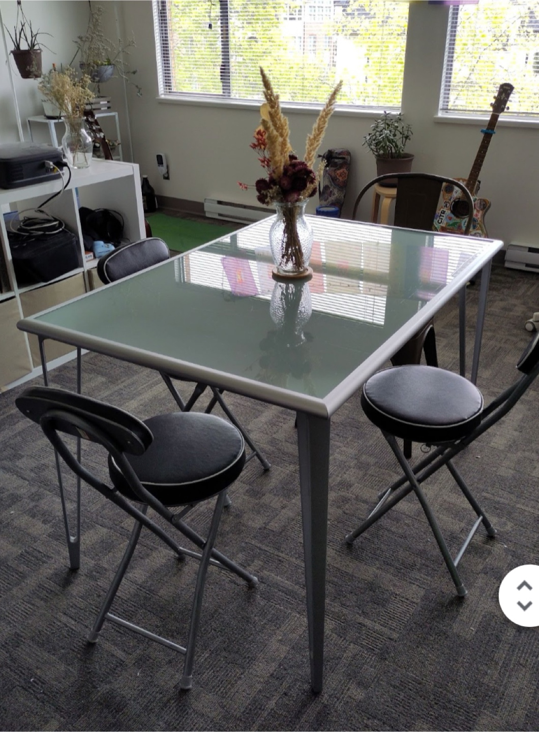 Frosted glass dining table