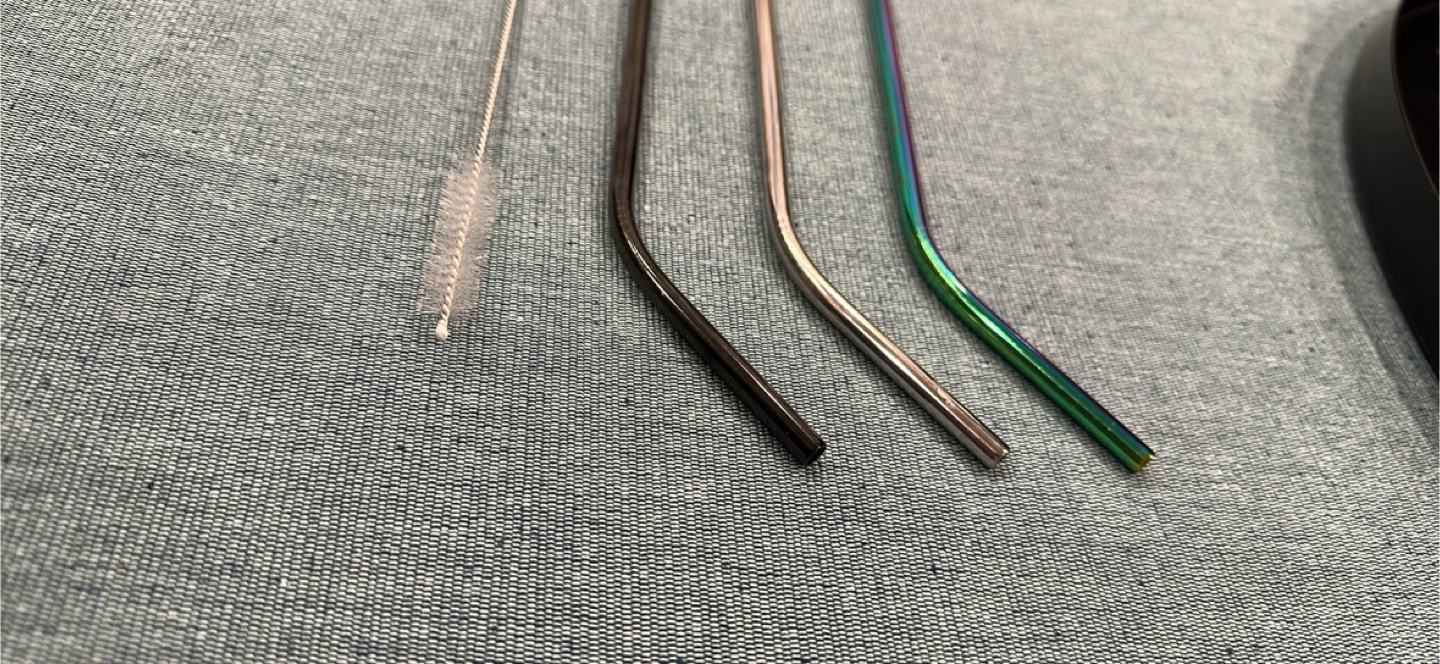 Reusable Metal Drinking Straws Set with Cleaning Brush - photo 3