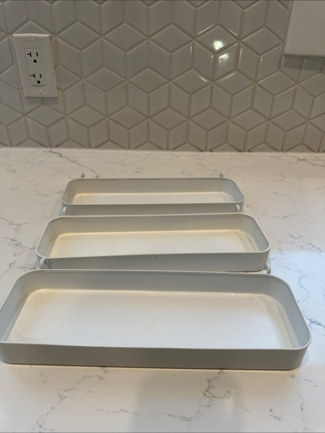 IKEA SKADIS White Drawer Inserts - Set of 3