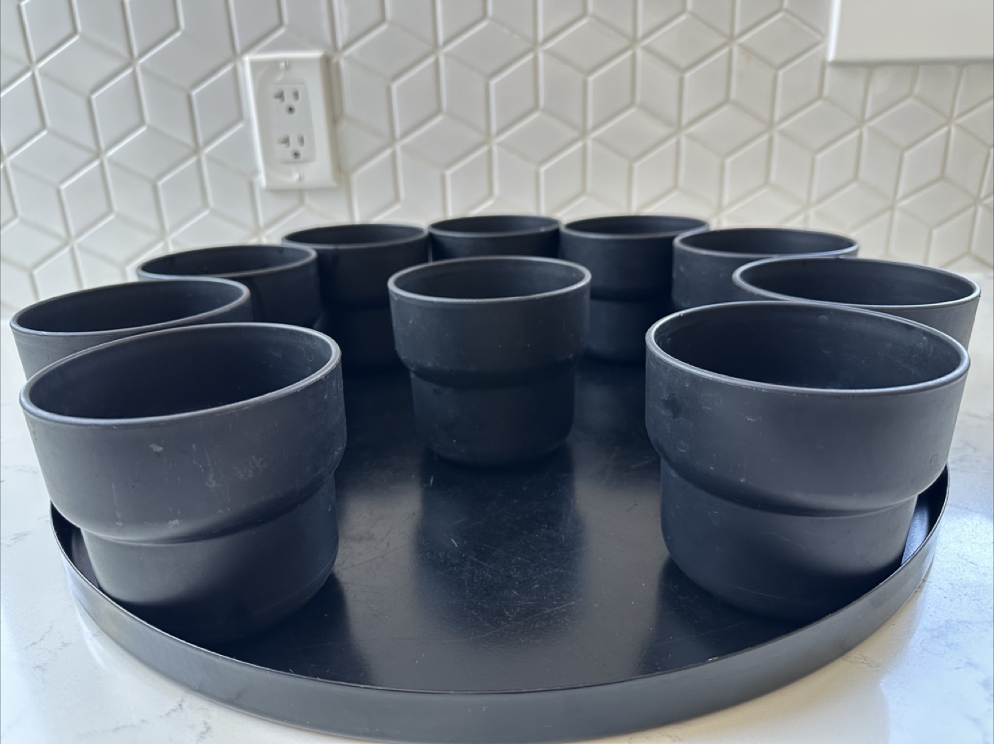 10 IKEA Förenlig Black Plastic Pots - photo 3