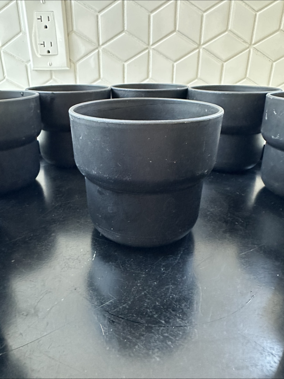 10 IKEA Förenlig Black Plastic Pots