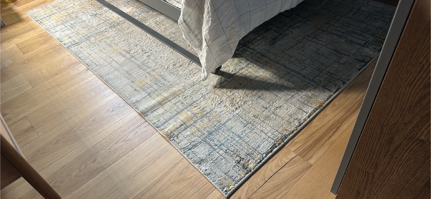 Abstract Grey, Blue and Gold Area Rug - photo 5