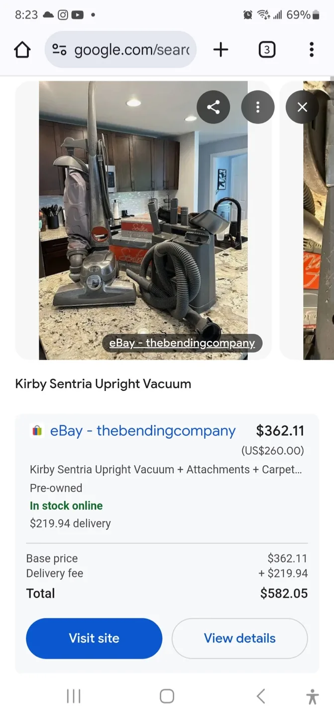 Kirby Sentria Upright Vacuum Cleaner thumbnail