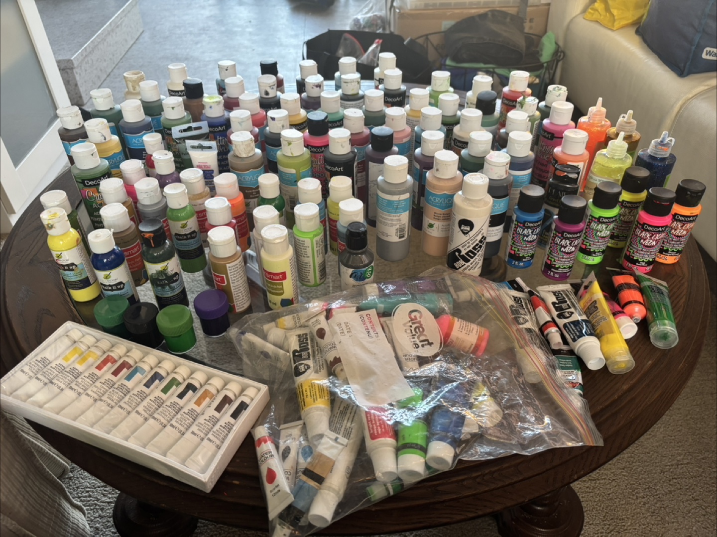 Huge Acrylic Paint Lot - DecoArt, Bob Ross, & More! - photo 2