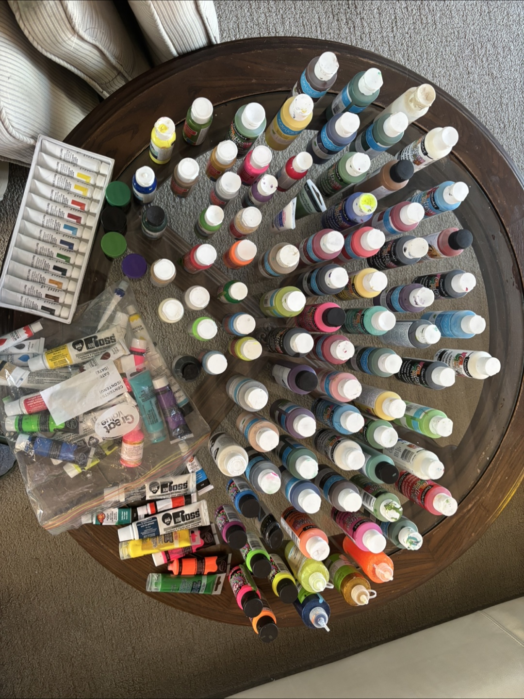Huge Acrylic Paint Lot - DecoArt, Bob Ross, & More!