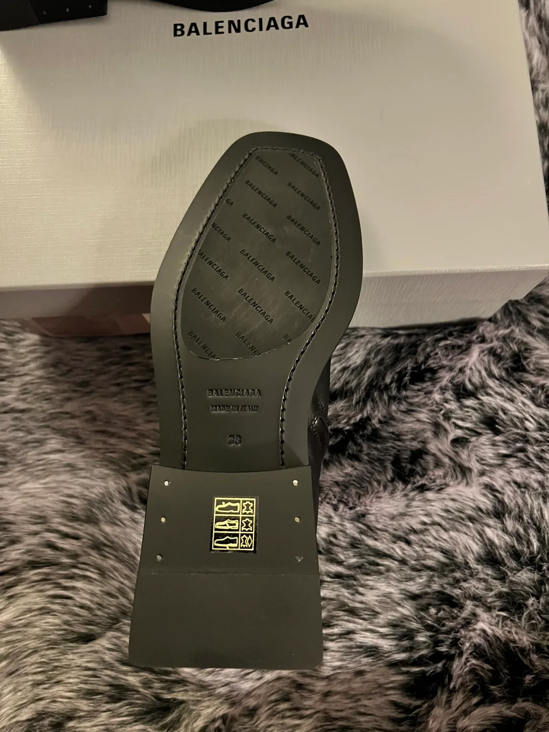 Balenciaga Black Leather Soft Rim Bootie. Size 38 image indicator(5)