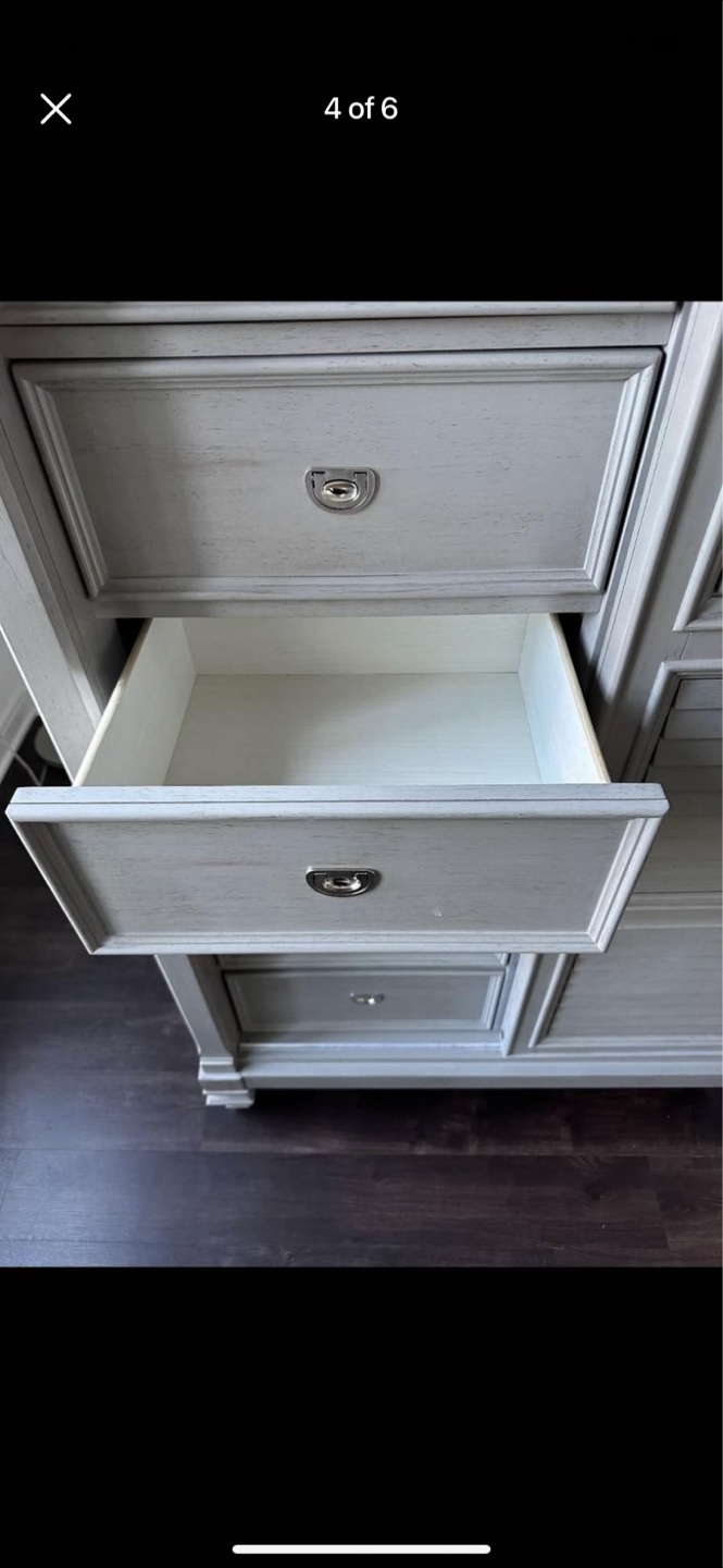 Gray Wooden Armoire with Drawers - photo 3