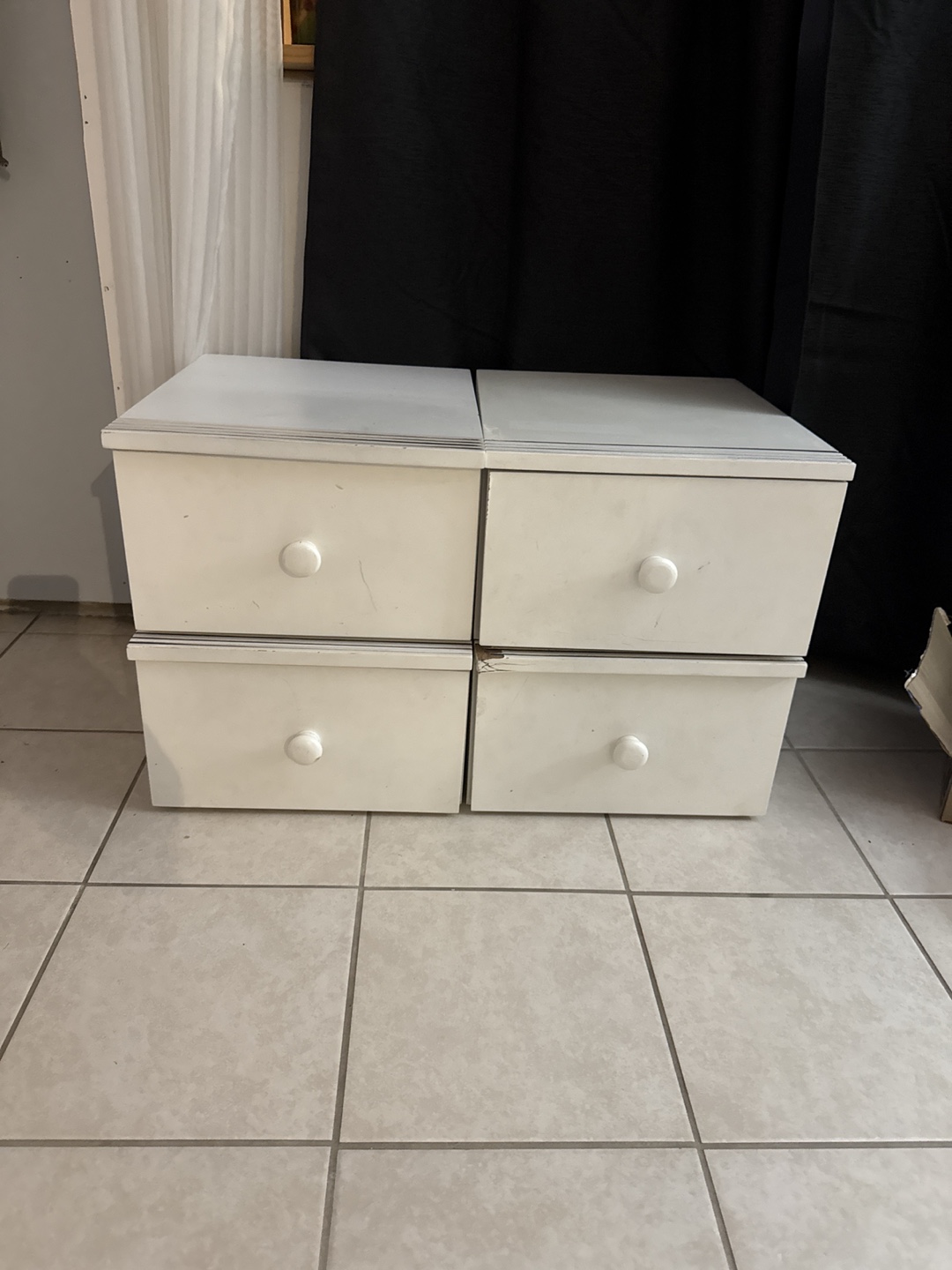 White Wooden Stackable Dresser