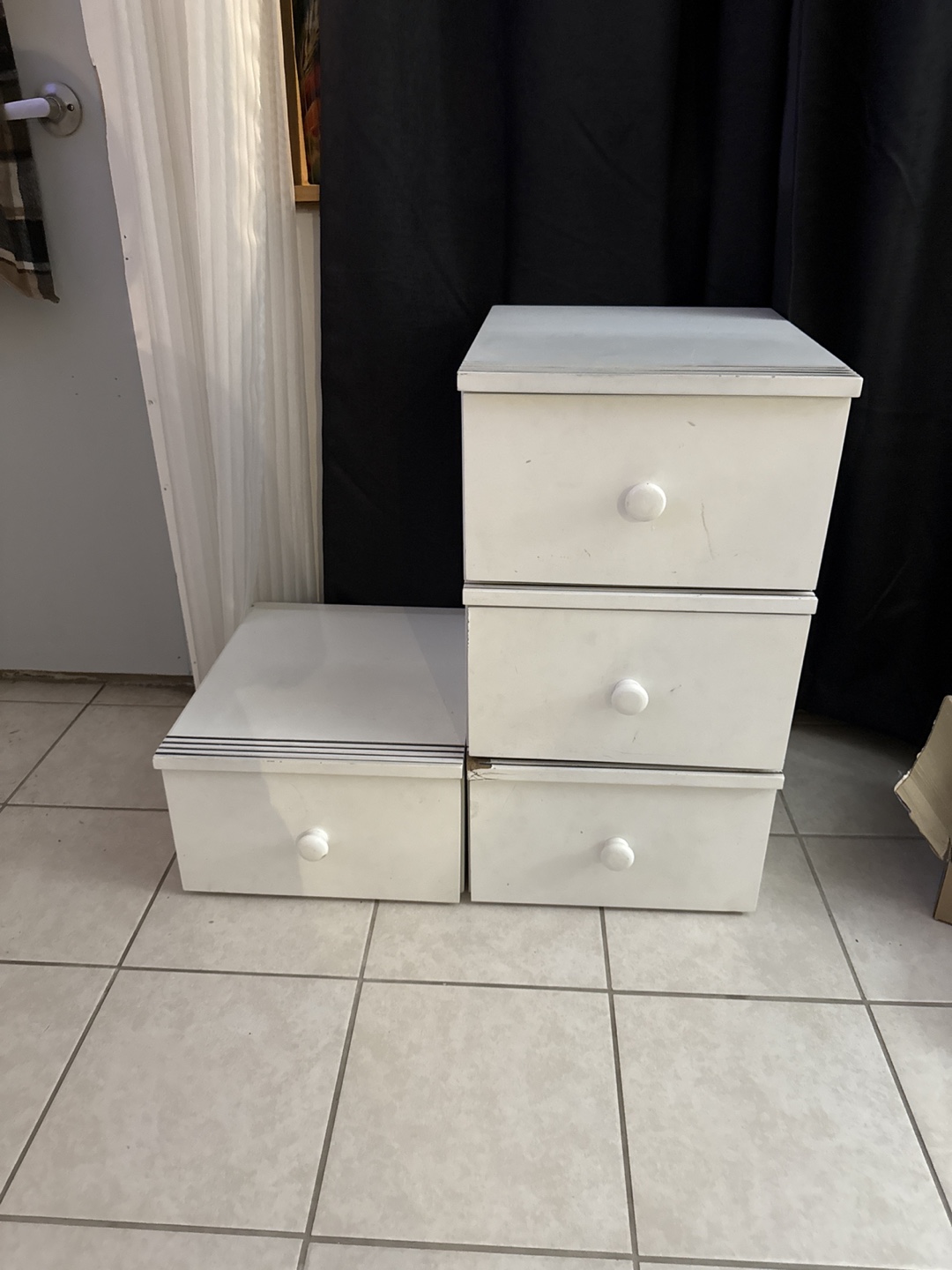 White Wooden Stackable Dresser - photo 2